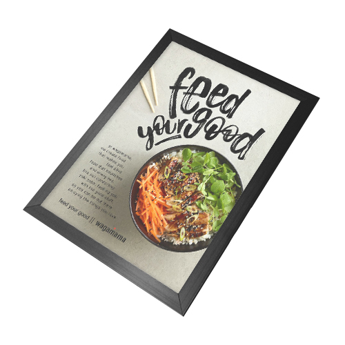 Click Frame Square Slim Lightbox Hitam A4 (21 x 29,7 cm) + Adaptor 12 V 5 A