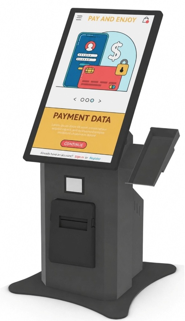 DigiSIGN Retail Kiosk Desk With Scanner [Black]