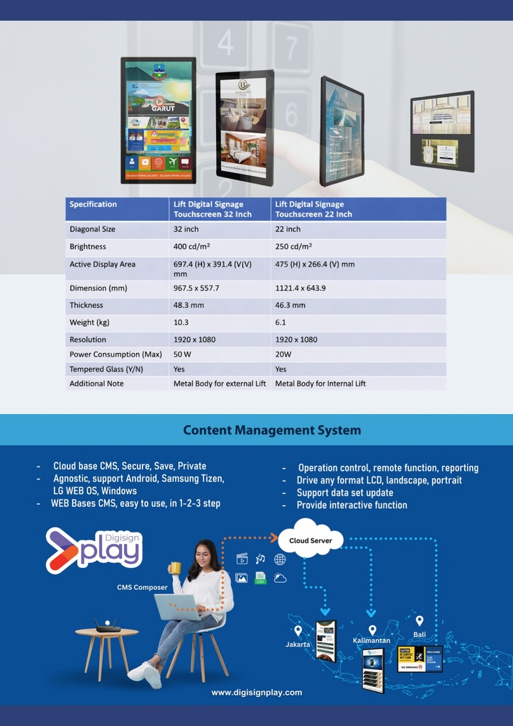 DigiSIGN Lift Display 32 Inch