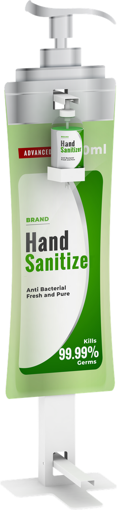 Pedal Hand Sanitizer 25 x 28 x 95 cm + CUT SHAPE BIG Info Sign