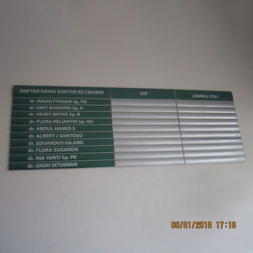 Tenant Directory 11 Row - 60 cm