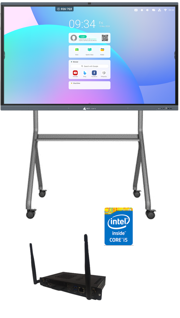 ICE Board X Series 75 Inch - Built in Camera and Mic with Windows and Stand (free Nuiteq)