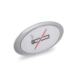 [MP-002-004] NO SMOKING-Chromed Oval 8 x 15 cm