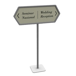 [MRB-FFR-026] Flexiframe Arrow Sign 70 x 30 cm Grey Metalic 2 Side